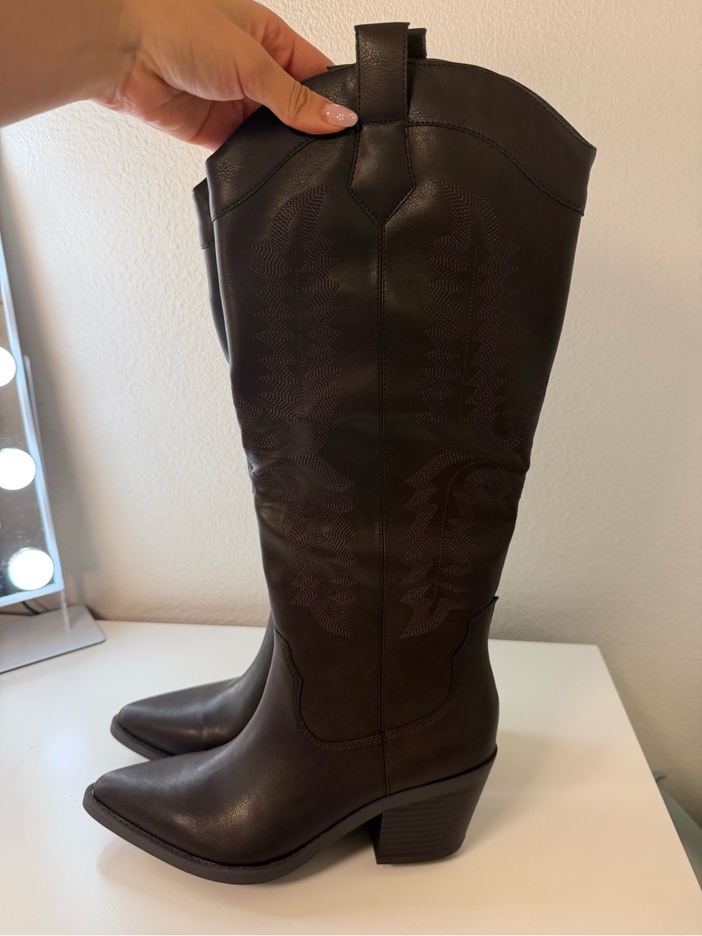 Women's Brown Western Knee-High Boot